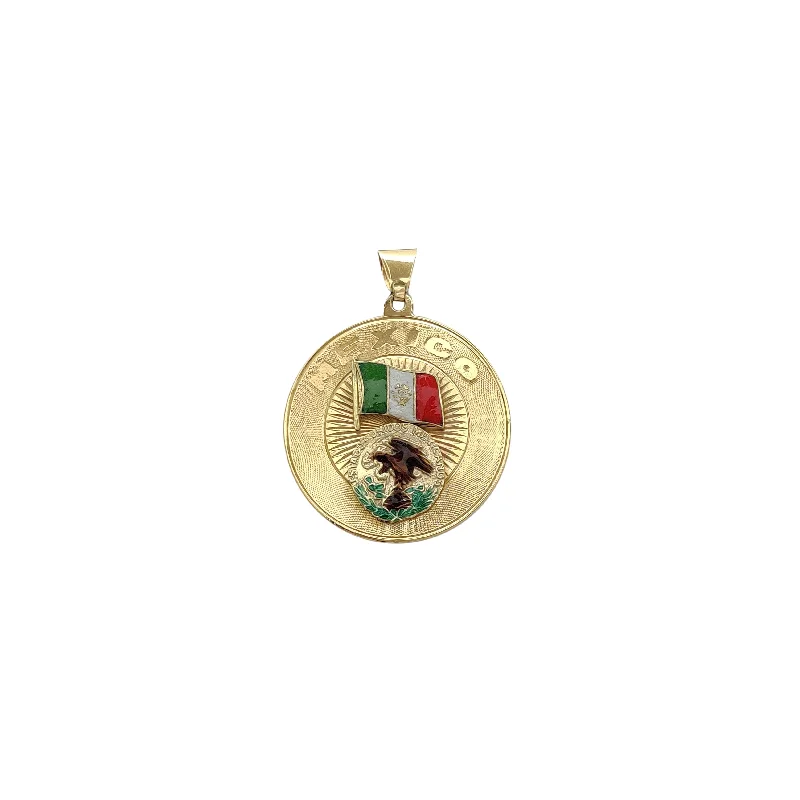 Gothic - Style Skull Pendant with Red Enamel Accents for Alternative FashionMexico Medallion Pendant (14K)