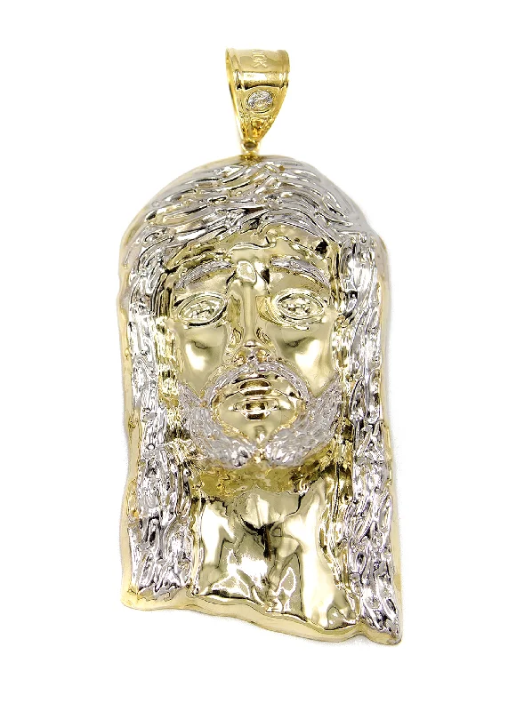 Stainless steel pendants for durability10K Gold Jesus Head Pendant  |  Customizable Size