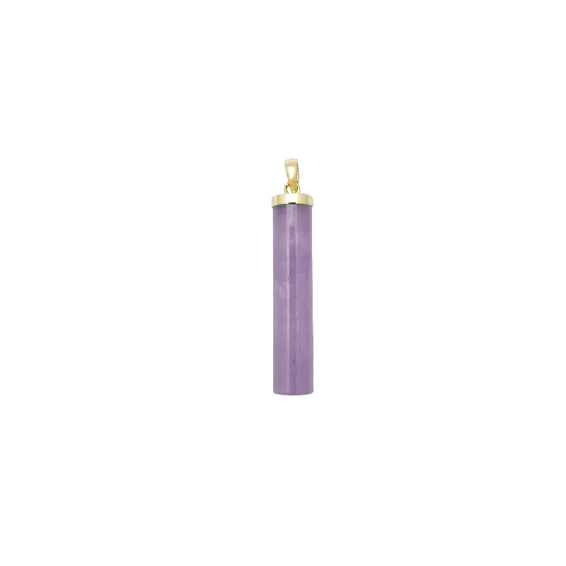 Pearl - Embellished Floral Pendant for a Feminine and Romantic LookCylinder Purple Jade Pendant (14K)