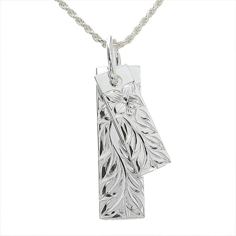 Adjustable length necklaces for versatilitySterling Silver Maile Leaf Double Plate Pendant (Chain Sold Separately)