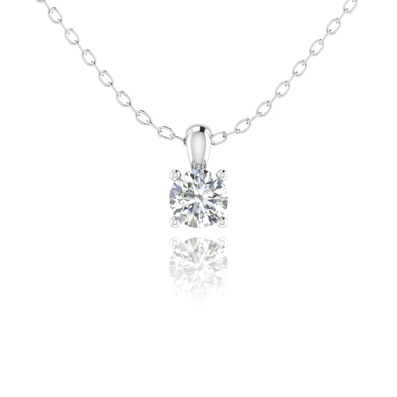 Vintage-inspired locket necklaces for herFour prong  Brilliant cut Diamonds Solitaire Pendent