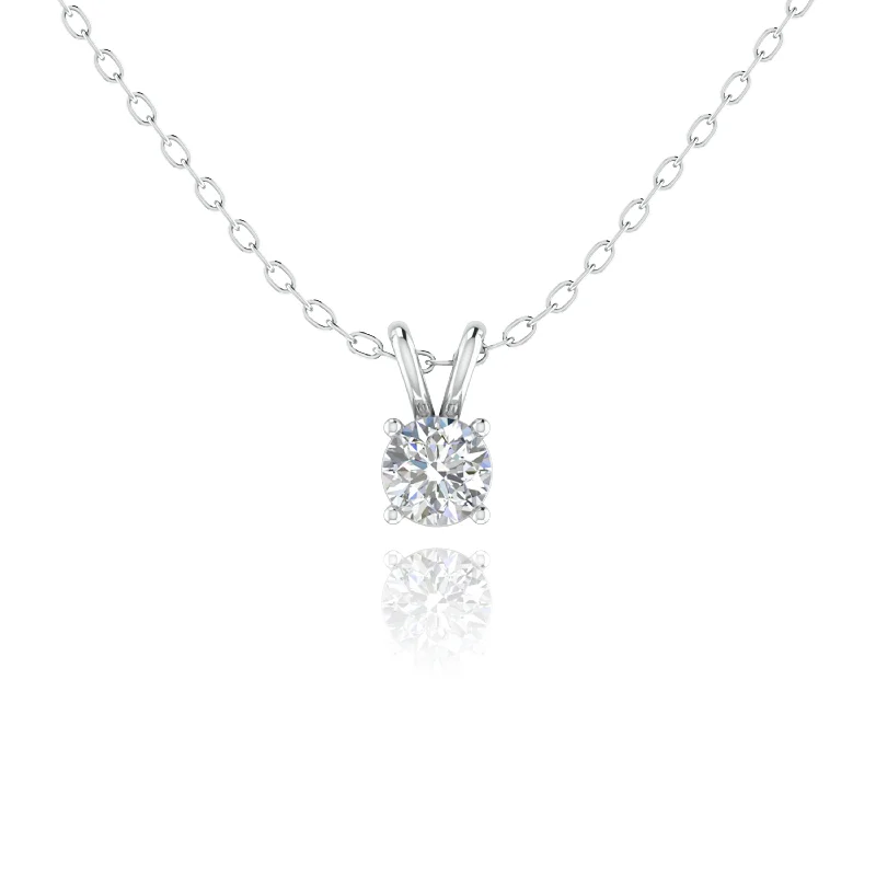 Initial letter necklaces for personalized styleFour prong style Brilliant cut Diamonds Solitaire Pendent