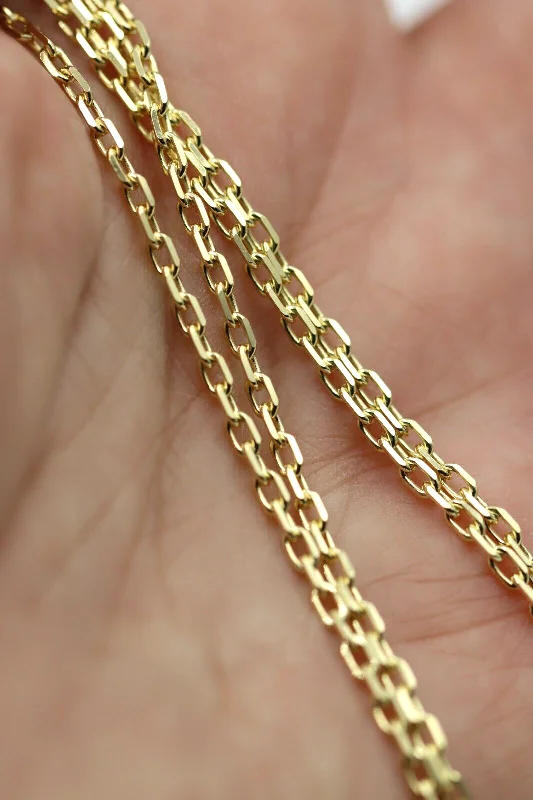 Rose Gold - Toned Chain Rings with a Dainty ChainGenuine 9ct Yellow Gold Anchor Chain Necklace 5.3grams 50cm 1.4mm