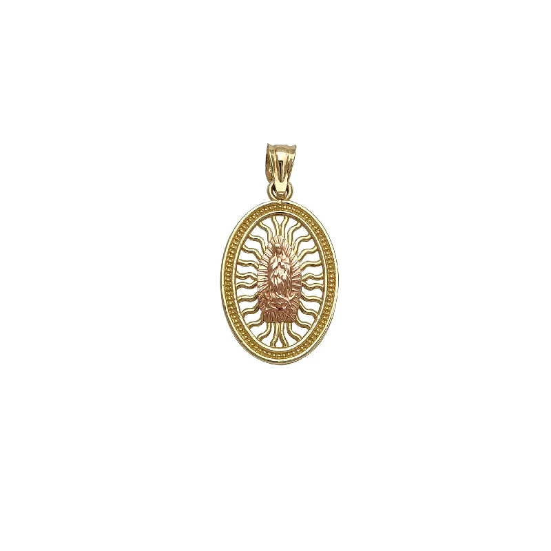 18K Gold - Plated Angel Wing Pendant for a Symbolic and Elegant AccessoryMilgrained Oval Frame Virgin Mary Pendant (14K)