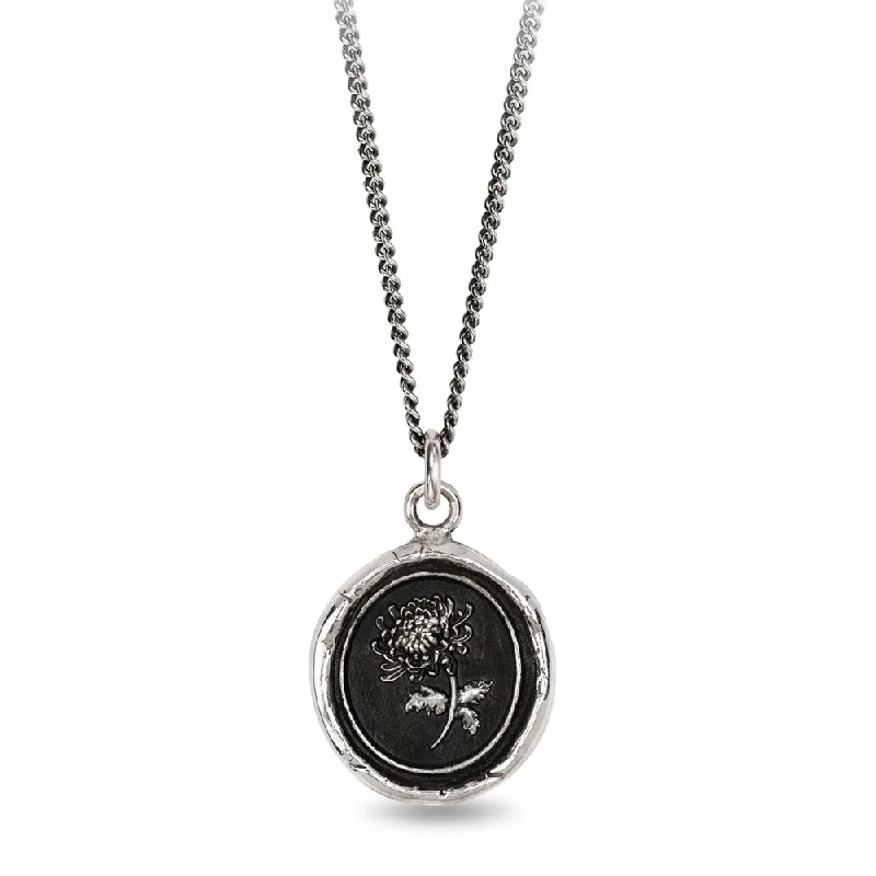 Gold-plated pendants for affordable luxurySterling Silver Chrysanthemum Talisman Necklace - "Healing Journey"