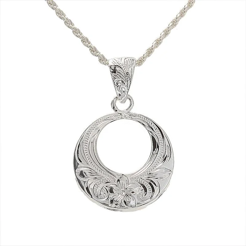 Birthstone necklaces for momsSterling Silver Hawaiian Scroll Circle Pendant (Chain Sold Separately)