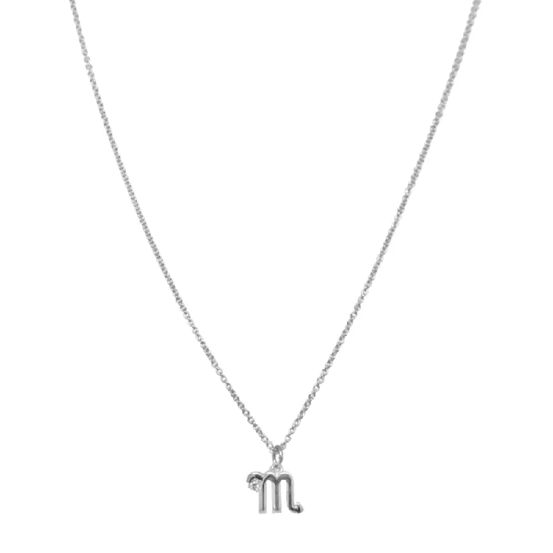 Custom engraved pendants for special occasionsSterling Silver & Diamond Zodiac Necklace - "Scorpio"