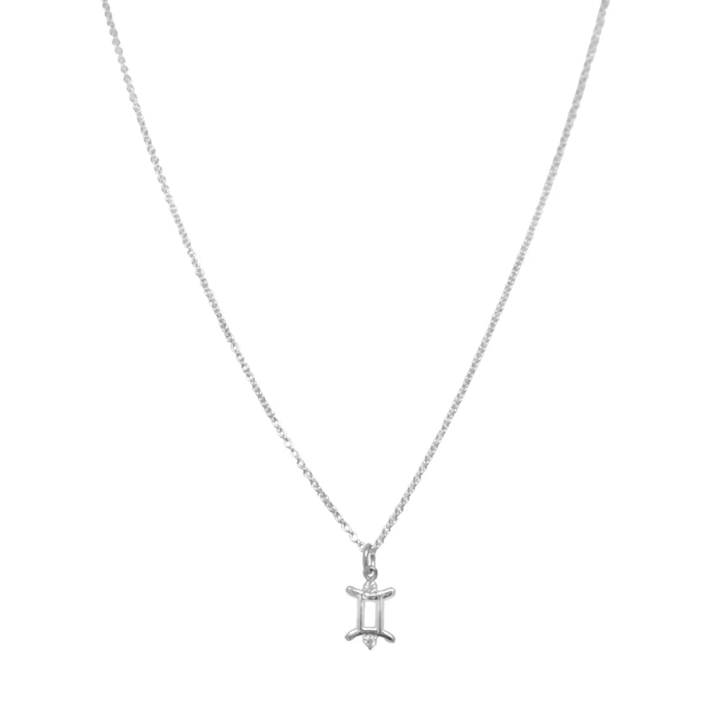 Gold-plated pendants for affordable luxurySterling Silver & Diamond Zodiac Necklace -  "Gemini"