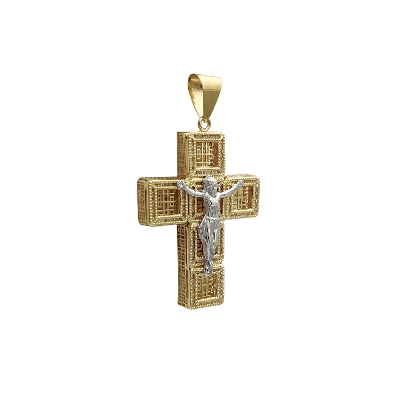 Laser - Cut Woodland Scene Pendant for Nature EnthusiastsStone-Set Pattern Crucifix Pendant (14K)