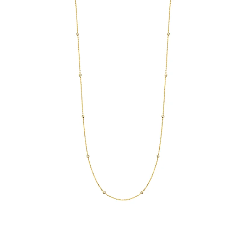 Recycled Metal Chain Rings for an Eco - Friendly ChoiceTi Sento Gold Cubic Zirconia Chain Necklace