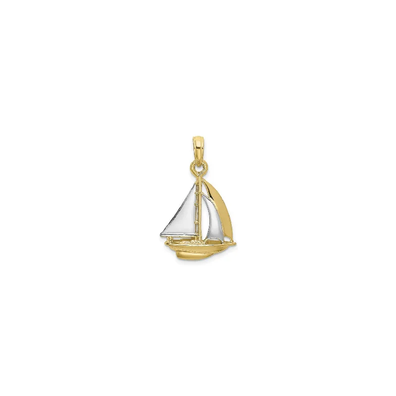 Pearl - Embellished Floral Pendant for a Feminine and Romantic LookTwo-Toned Sailboat Pendant (14K)