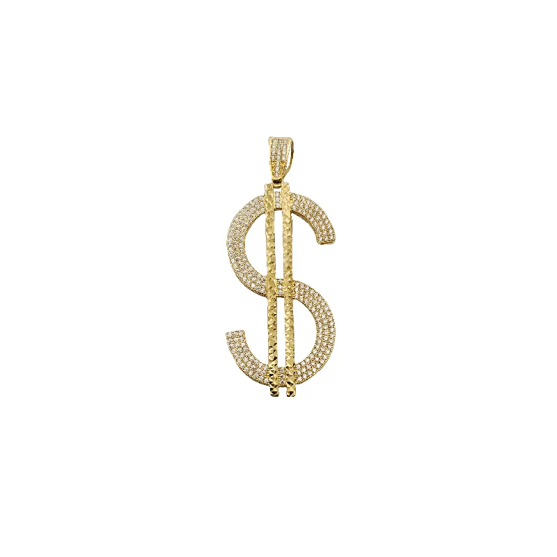 18K Gold - Plated Angel Wing Pendant for a Symbolic and Elegant AccessoryYellow Gold CZ Dollar Sign Pendant (14K)