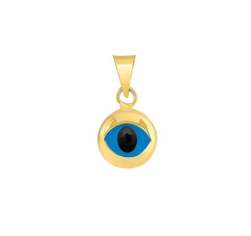 Glow - in - the - Dark Starry Sky Pendant for Nighttime AdventuresYellow Gold Mini Round Shaped Evil Eye Pendant (14K)