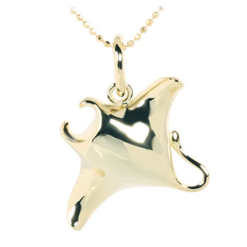 Moon phase pendants for celestial loversSterling Silver Yellow Gold Plated Shiny Manta Ray Pendant (Chain Sold Separately)