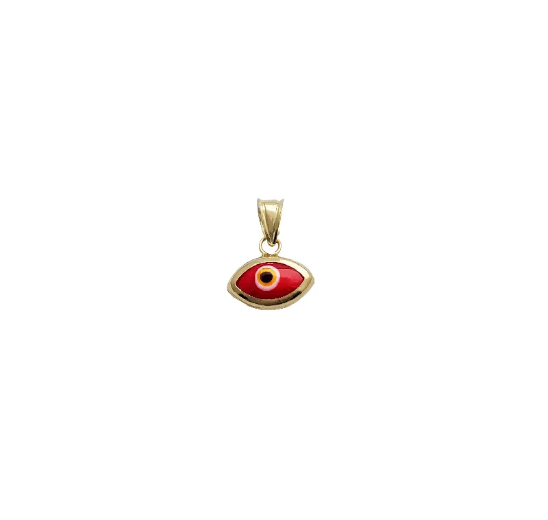 Rhinestone - Encrusted Crown Pendant for Little Girls' Dress - UpYellow Gold Red Evil Eye Pendant (14K)