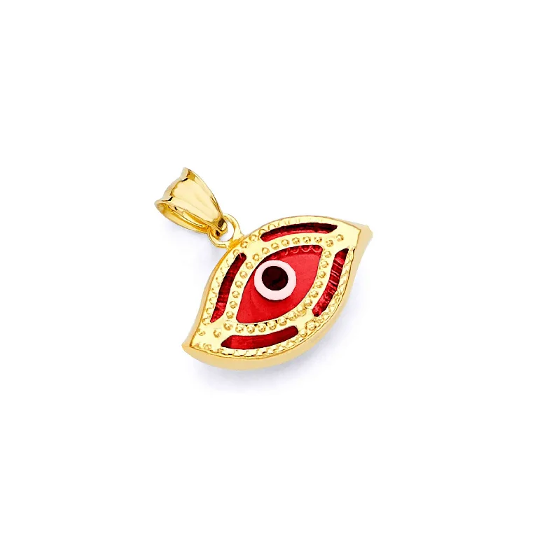 Mother - of - Pearl Inlaid Seahorse Pendant for Beach LoversYellow Gold Red Evil Eye Pendant (14K)