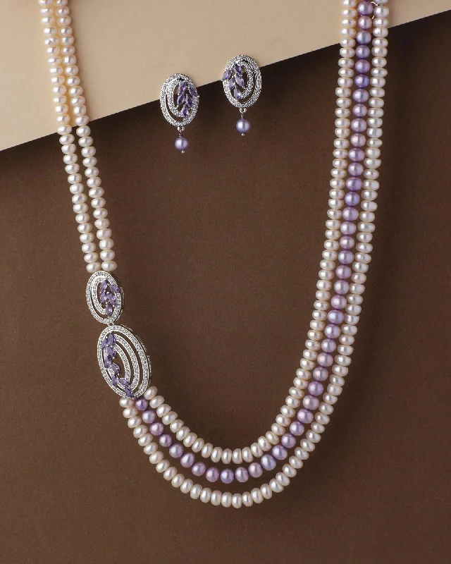 Chain Rings with a Geometric - Shaped Link PatternRavishing AD Pearl Necklace Set