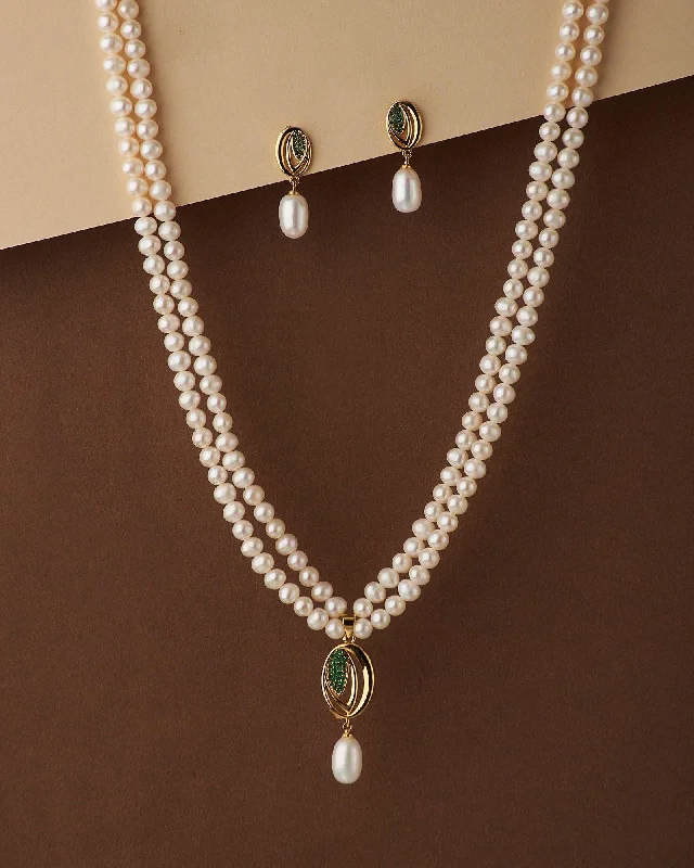 Micro - Chain Rings with an Ultra - Fine Link StructureSimple and Elegant Real Pearl Necklace Set