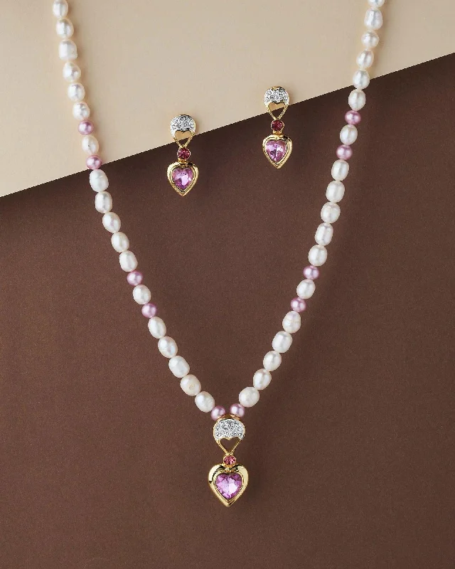 Adjustable - Gauge Chain Rings to Customize the ThicknessPretty Heart Necklace Set