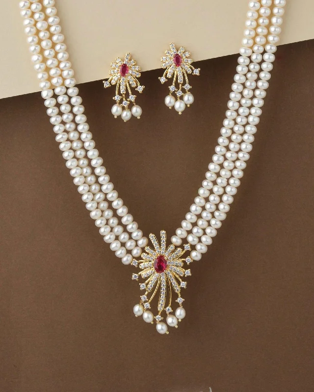 Scented Chain Rings with a Subtle Aromatherapy ScentRavishing Pearl Necklace Set S23560