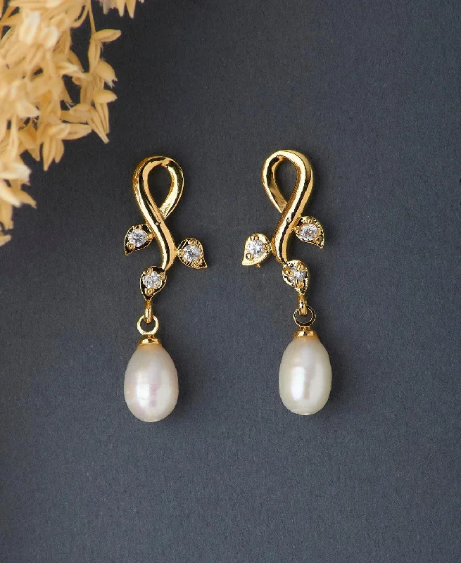 Gemstone - encrusted drop earrings in vibrant colorsClassic Pearl Hanging Earring