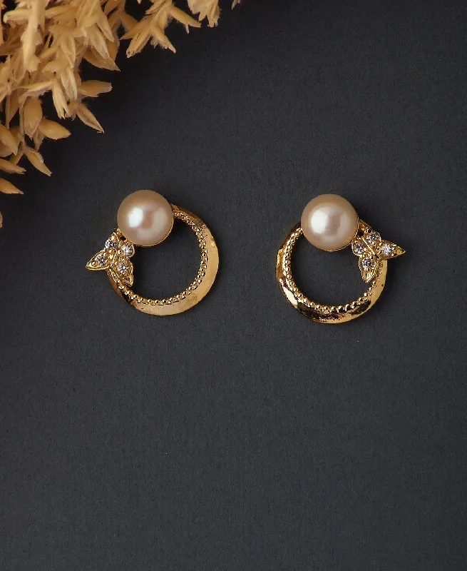 Opal drop earrings with iridescent play - of - colorClassic Pearl Stud Earring