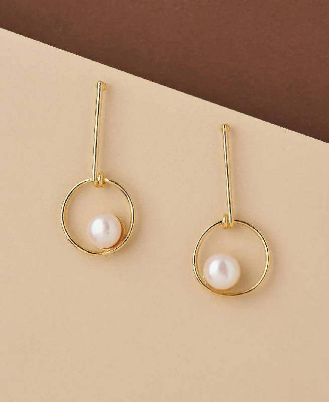 Feather - inspired drop earrings for a unique and delicate lookFashionable Pearl Hanging Earring