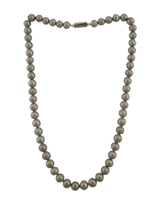 Adjustable - Gauge Chain Rings to Customize the ThicknessGraceful Grey Pearl Necklace