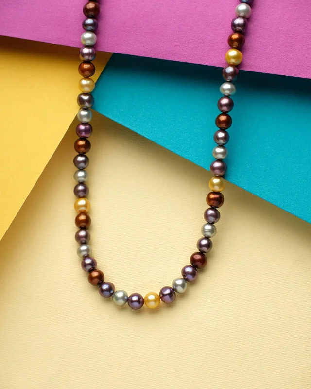 High - Polish Chain Rings for a Shiny and Glamorous LookMulti Color Pearl Necklace