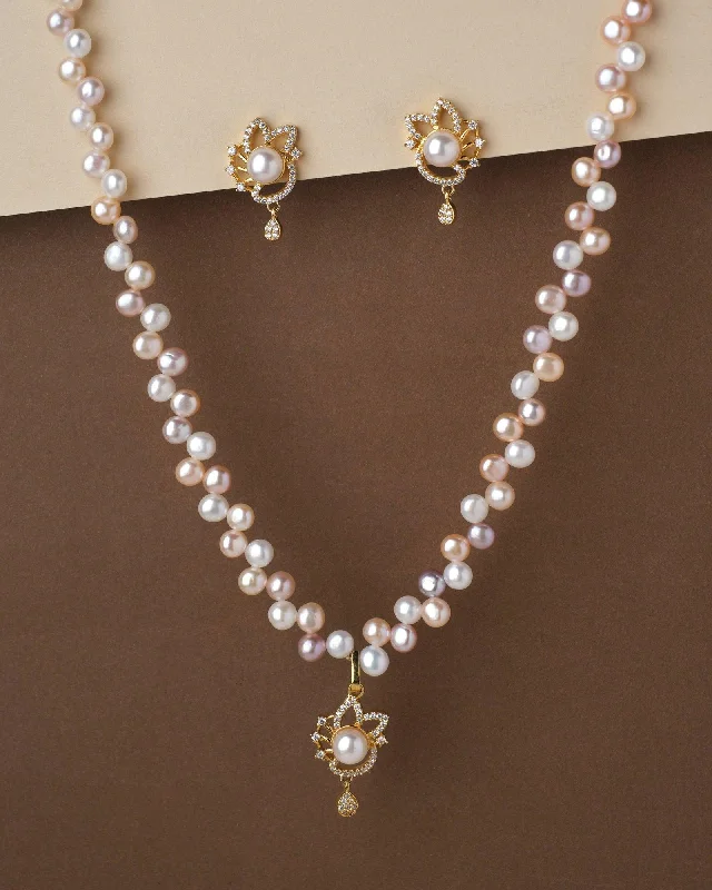 Micro - Chain Rings with an Ultra - Fine Link StructurePretty Pink Pearl Necklace Set