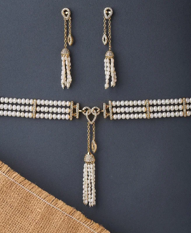 Chain Rings with a Wind - Chime - Inspired DesignRavishing Real Pearl Necklace Set