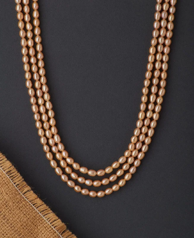 High - Polish Chain Rings for a Shiny and Glamorous LookStunning 3 line Real Pearl Necklace