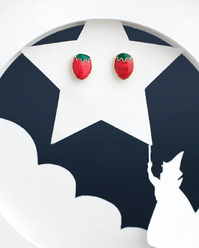 Tassel - decorated drop earrings for a stylish and playful touchThe Stawberry Stud Earring