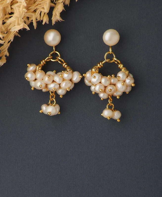 Crystal - adorned drop earrings for a glamorous lookTrendy Banjara Pearl Earring