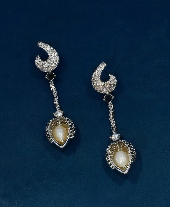 Sapphire drop earrings with a regal blue hueTrendy Hanging drop pearl Earrings