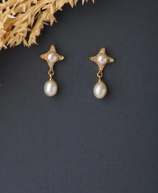 Custom - designed drop earrings to match your styleTrendy Real Pearl Hanging Earring