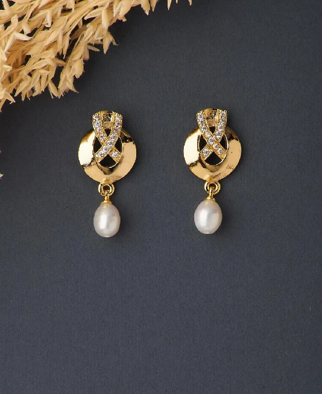 Stackable drop earrings for a unique and personalized styleTrendy Real Pearl Hanging Earring