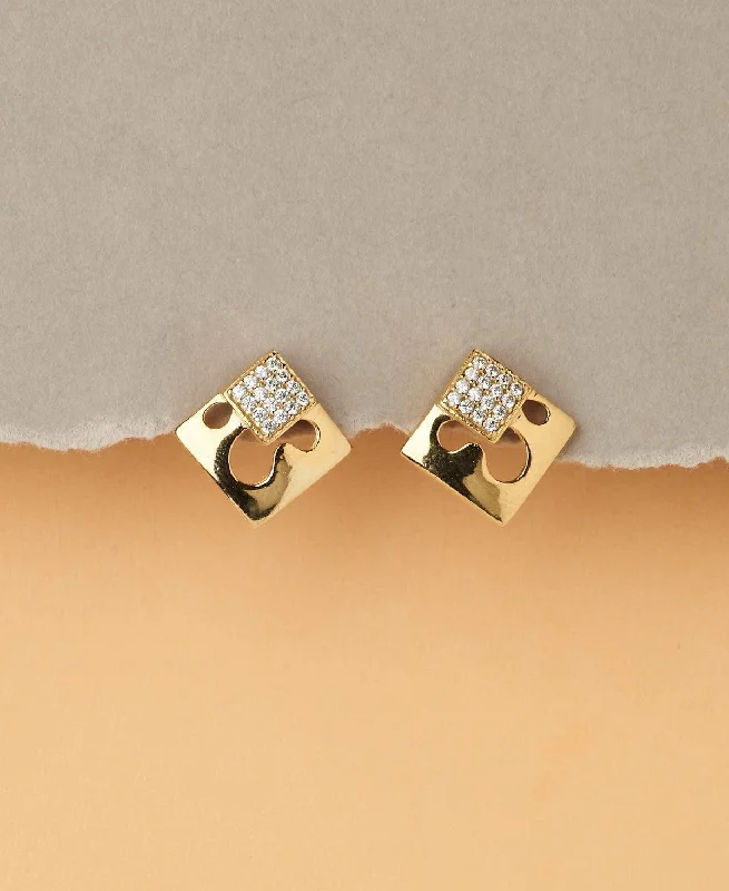 Gold - plated drop earrings with a modern twistTrendy Silver Stud Earring