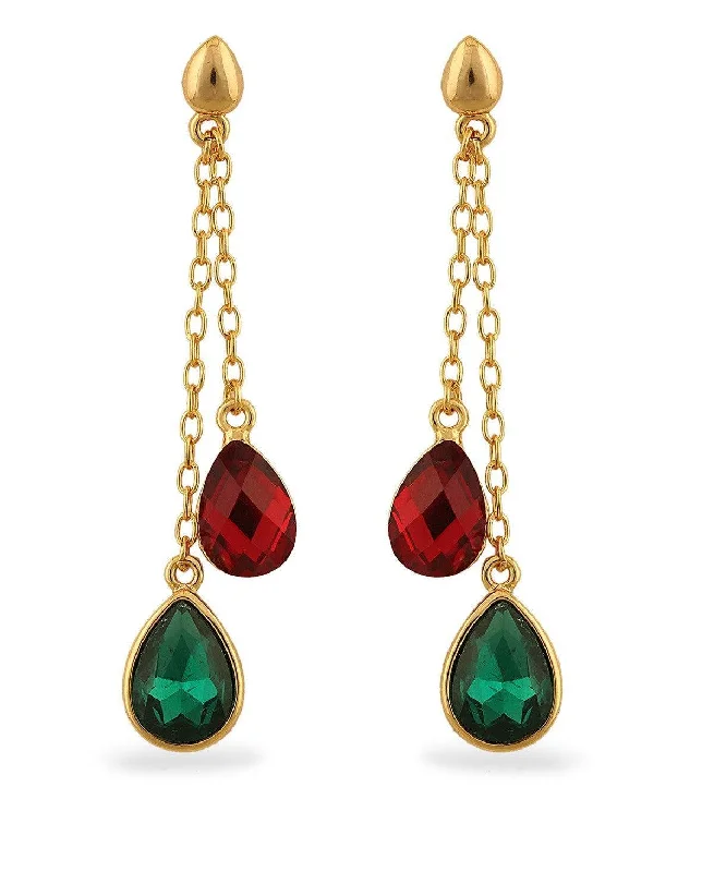 Gemstone - encrusted drop earrings in vibrant colorsTrendy Stone hanging Earring