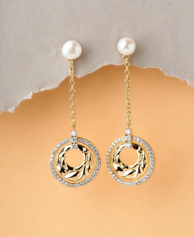 Ruby drop earrings to symbolize passion and loveTrendy Stone Studded Pearl Earring