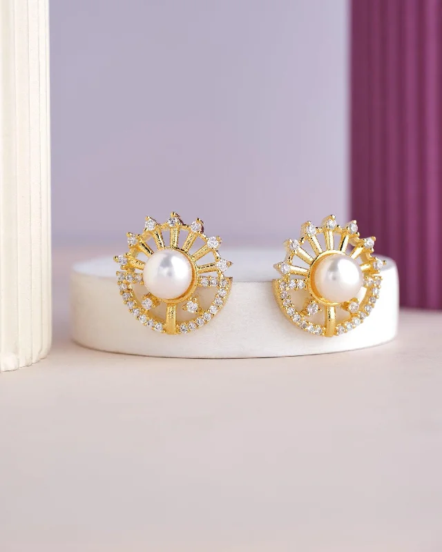 Cubic zirconia drop earrings as an affordable alternativeTrendy Stud Pearl Earring