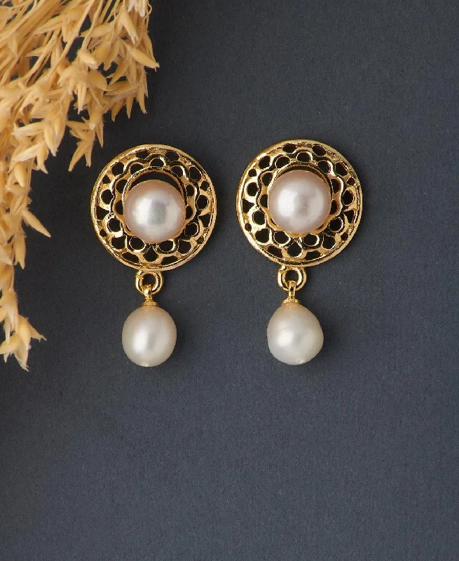 Animal - print drop earrings for a bold and trendy statementTrendy White Pearl Hanging Earring