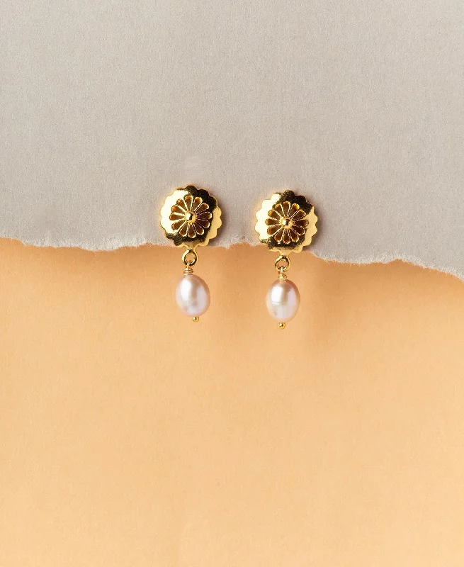 Victorian - era drop earrings with intricate detailsTrendy White Pearl Hanging Earrings