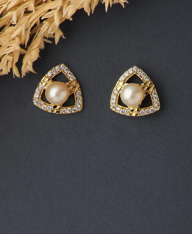 Lightweight drop earrings for all - day comfortTricon Real Pearl Stud Earring